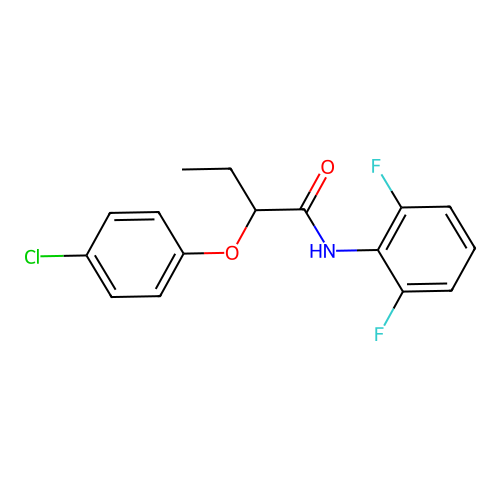 2-(4-chlorophenoxy)-N-(2,6-difluorophenyl)butanamide structure