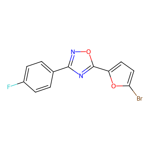5-(5-Bromofuran-2-yl)-3-(4-fluorophenyl)-1,2,4-oxadiazole structure
