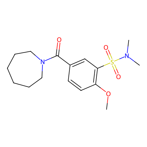 5-(azepan-1-ylcarbonyl)-2-methoxy-N,N-dimethylbenzenesulfonamide structure