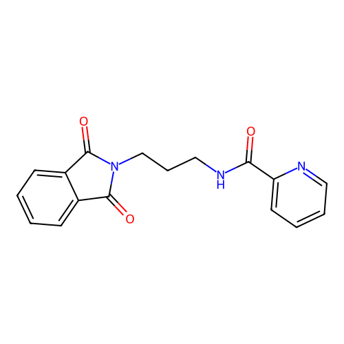 N-[3-(1,3-dioxoisoindol-2-yl)propyl]pyridine-2-carboxamide structure
