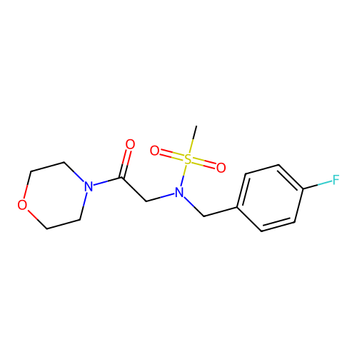 N-[(4-fluorophenyl)methyl]-N-(2-morpholin-4-yl-2-oxoethyl)methanesulfonamide structure