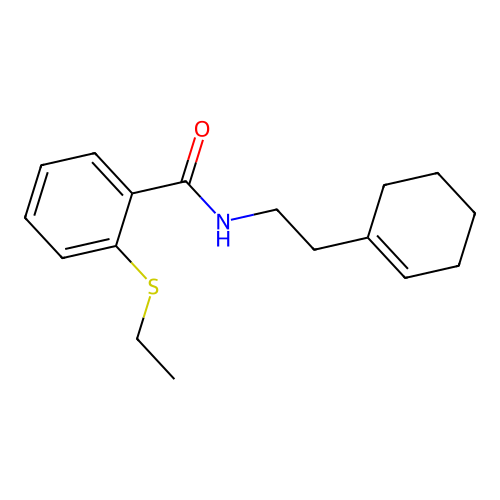 N-[2-(cyclohexen-1-yl)ethyl]-2-ethylsulfanylbenzamide structure