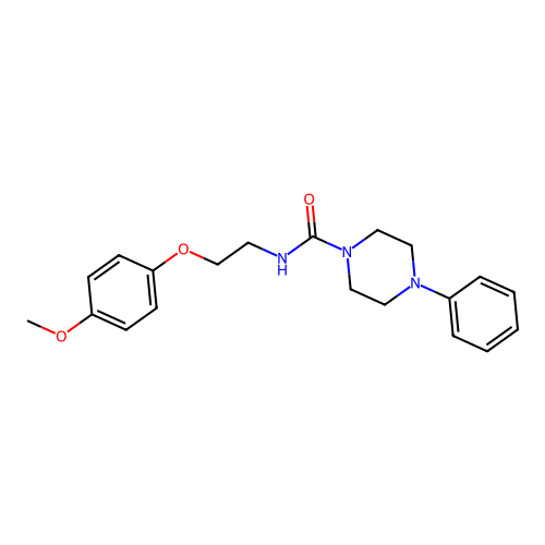 N-[2-(4-methoxyphenoxy)ethyl]-4-phenylpiperazine-1-carboxamide structure