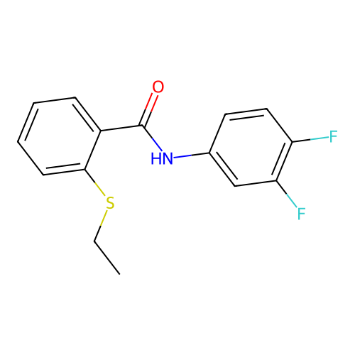 N-(3,4-difluorophenyl)-2-(ethylsulfanyl)benzamide structure