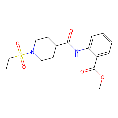 Methyl 2-({[1-(ethylsulfonyl)piperidin-4-yl]carbonyl}amino)benzoate structure