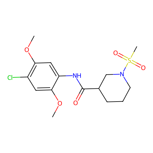 N-(4-chloro-2,5-dimethoxyphenyl)-1-methylsulfonylpiperidine-3-carboxamide structure