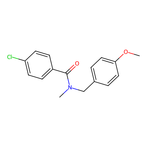 4-chloro-N-[(4-methoxyphenyl)methyl]-N-methylbenzamide structure