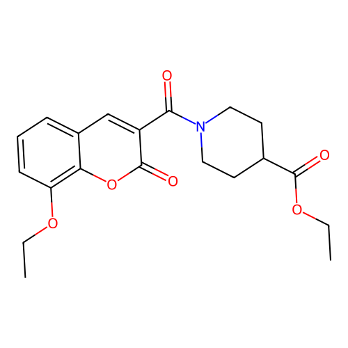 ethyl 1-(8-ethoxy-2-oxo-2H-chromene-3-carbonyl)piperidine-4-carboxylate structure