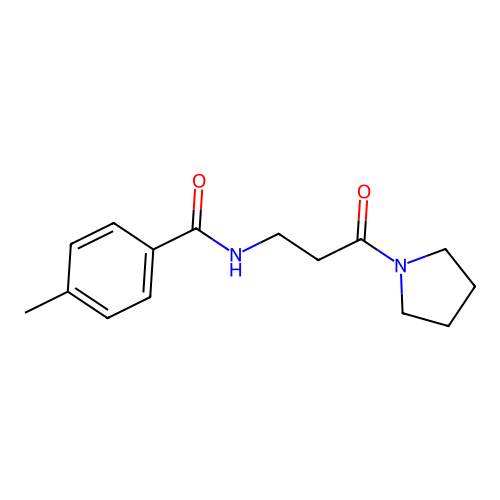 4-methyl-N-(3-oxo-3-pyrrolidin-1-ylpropyl)benzamide structure