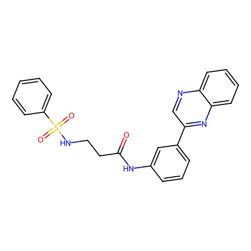 3-(Phenylsulfonamido)-N-(3-(quinoxalin-2-yl)phenyl)propanamide structure