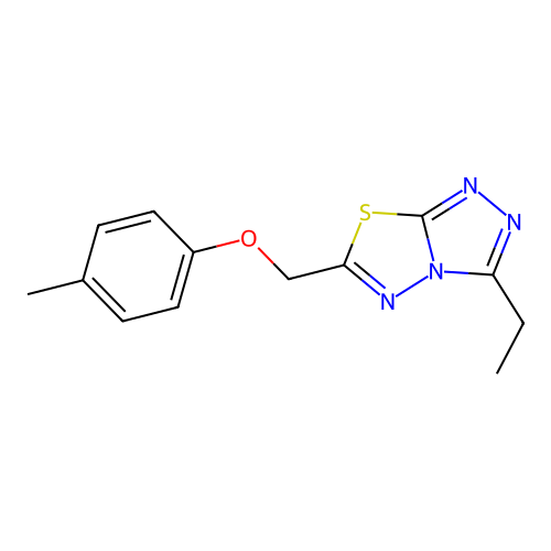 3-Ethyl-6-[(4-methylphenoxy)methyl]-[1,2,4]triazolo[3,4-b][1,3,4]thiadiazole structure