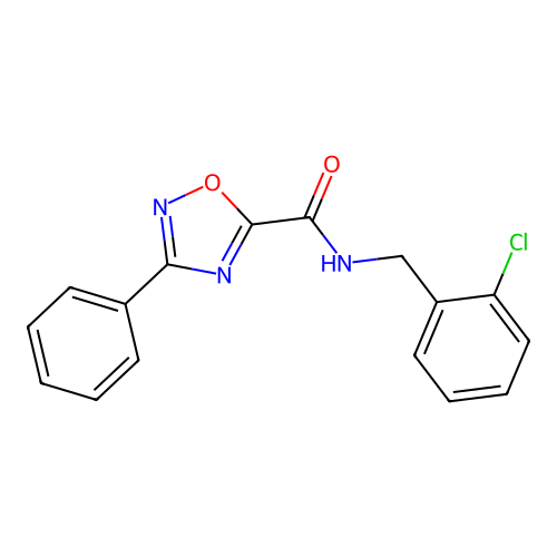N-[(2-chlorophenyl)methyl]-3-phenyl-1,2,4-oxadiazole-5-carboxamide structure