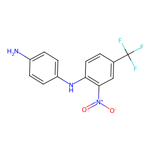 4-N-[2-nitro-4-(trifluoromethyl)phenyl]benzene-1,4-diamine structure