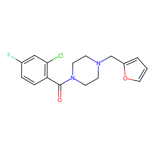 (2-Chloro-4-fluorophenyl)-[4-(furan-2-ylmethyl)piperazin-1-yl]methanone structure