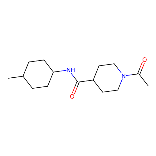 1-acetyl-N-(4-methylcyclohexyl)piperidine-4-carboxamide structure