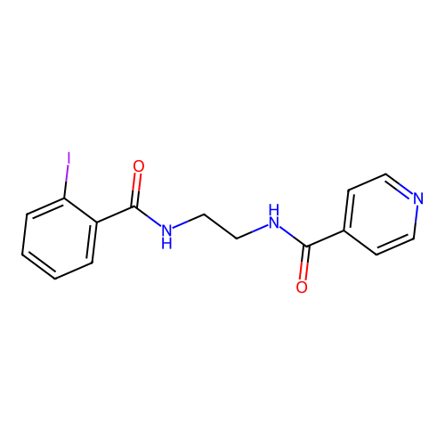 N-[2-[(2-iodobenzoyl)amino]ethyl]pyridine-4-carboxamide structure