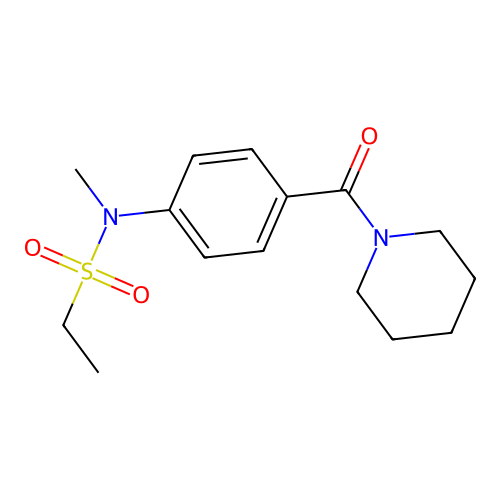 N-methyl-N-[4-(piperidine-1-carbonyl)phenyl]ethanesulfonamide structure