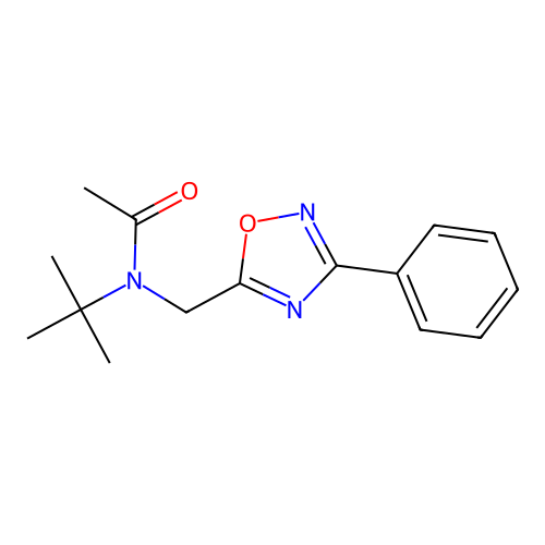 N-tert-butyl-N-[(3-phenyl-1,2,4-oxadiazol-5-yl)methyl]acetamide structure
