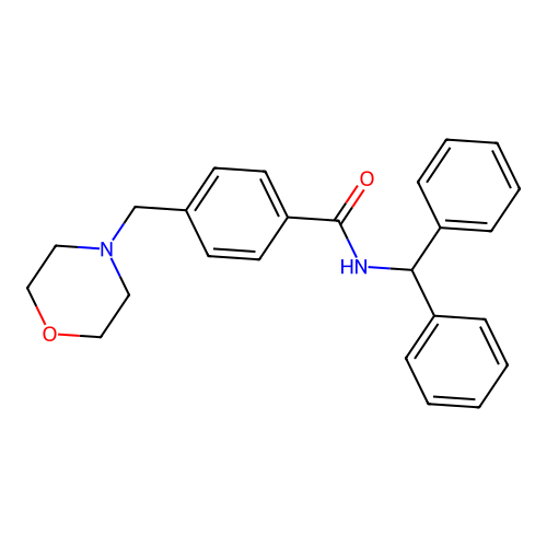 N-benzhydryl-4-(morpholin-4-ylmethyl)benzamide structure