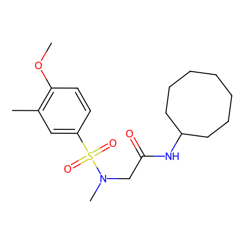 N-cyclooctyl-2-[(4-methoxy-3-methylphenyl)sulfonyl-methylamino]acetamide structure