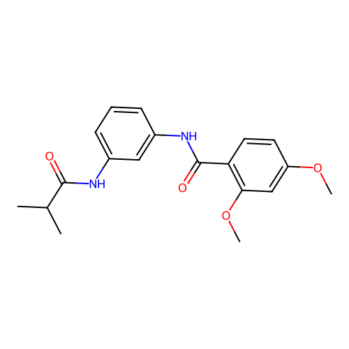 N-[3-(isobutyrylamino)phenyl]-2,4-dimethoxybenzamide structure