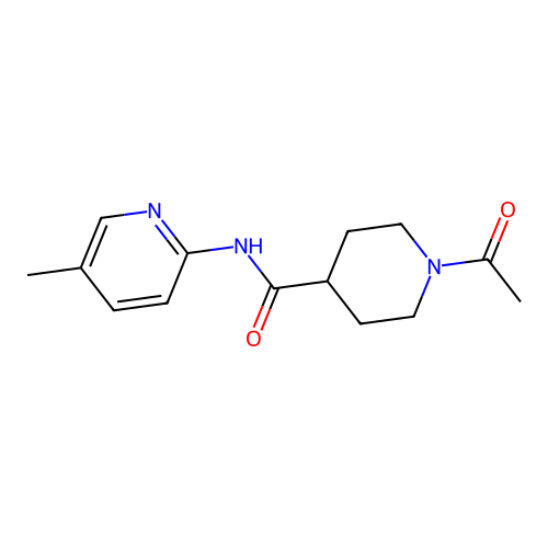 1-acetyl-N-(5-methylpyridin-2-yl)piperidine-4-carboxamide structure