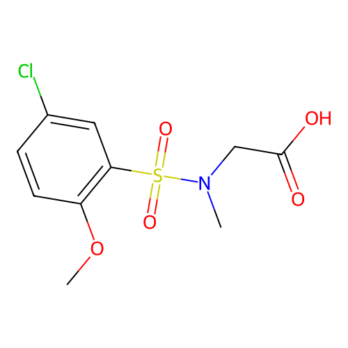 N-[(5-chloro-2-methoxyphenyl)sulfonyl]-N-methylglycine structure