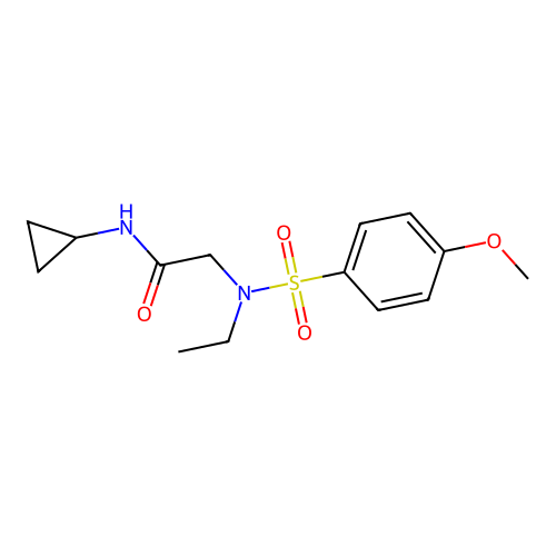 N-cyclopropyl-2-[ethyl-(4-methoxyphenyl)sulfonylamino]acetamide structure