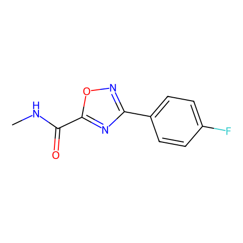 3-(4-fluorophenyl)-N-methyl-1,2,4-oxadiazole-5-carboxamide structure