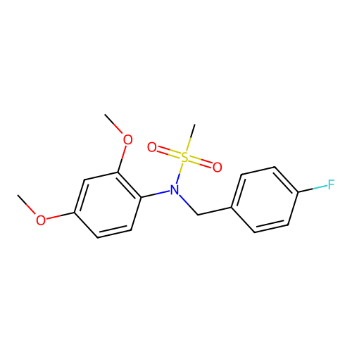 N-(2,4-dimethoxyphenyl)-N-(4-fluorobenzyl)methanesulfonamide structure
