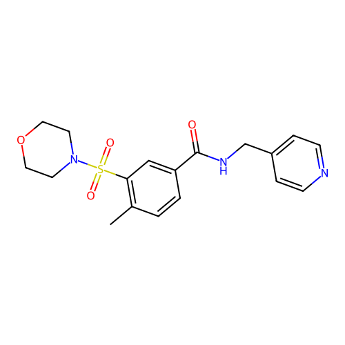 4-methyl-3-morpholin-4-ylsulfonyl-N-(pyridin-4-ylmethyl)benzamide structure