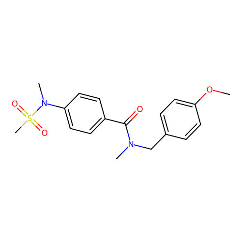 N-[(4-methoxyphenyl)methyl]-N-methyl-4-[methyl(methylsulfonyl)amino]benzamide structure