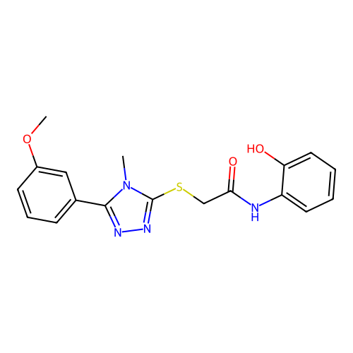 N-(2-hydroxyphenyl)-2-[[5-(3-methoxyphenyl)-4-methyl-1,2,4-triazol-3-yl]sulfanyl]acetamide structure
