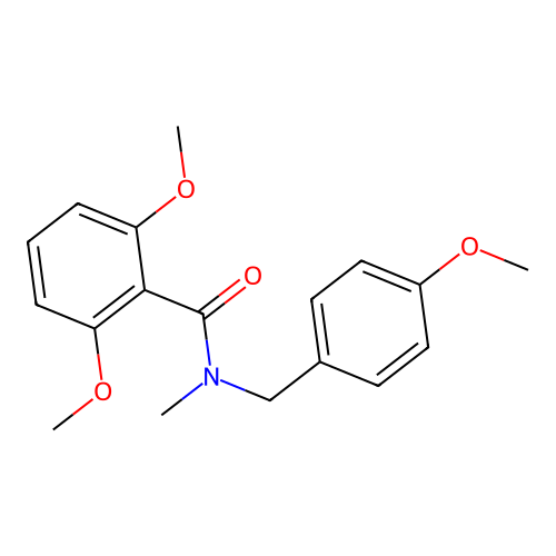 2,6-dimethoxy-N-[(4-methoxyphenyl)methyl]-N-methylbenzamide structure