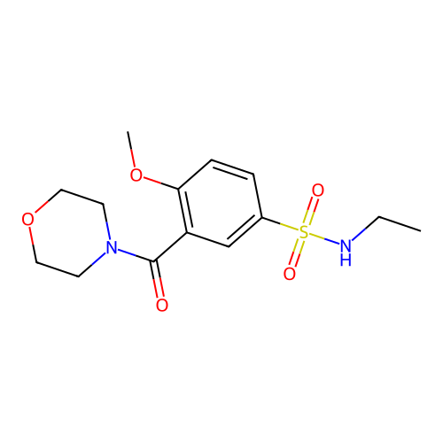 N-ethyl-4-methoxy-3-(morpholine-4-carbonyl)benzenesulfonamide structure