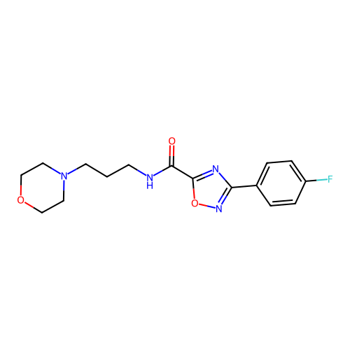 3-(4-fluorophenyl)-N-[3-(morpholin-4-yl)propyl]-1,2,4-oxadiazole-5-carboxamide structure