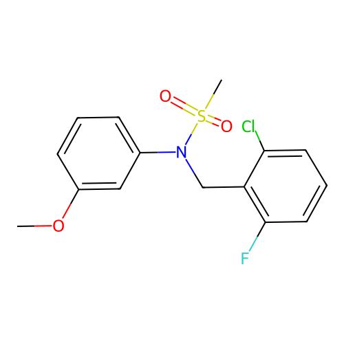 N-[(2-chloro-6-fluorophenyl)methyl]-N-(3-methoxyphenyl)methanesulfonamide structure