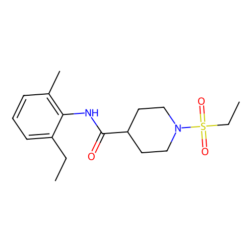 N-(2-ethyl-6-methylphenyl)-1-ethylsulfonylpiperidine-4-carboxamide structure