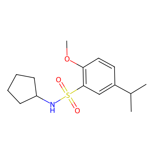 N-cyclopentyl-5-isopropyl-2-methoxybenzenesulfonamide structure