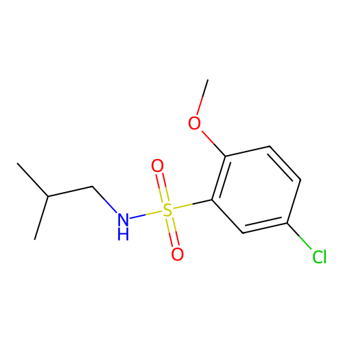 5-chloro-N-isobutyl-2-methoxybenzenesulfonamide structure