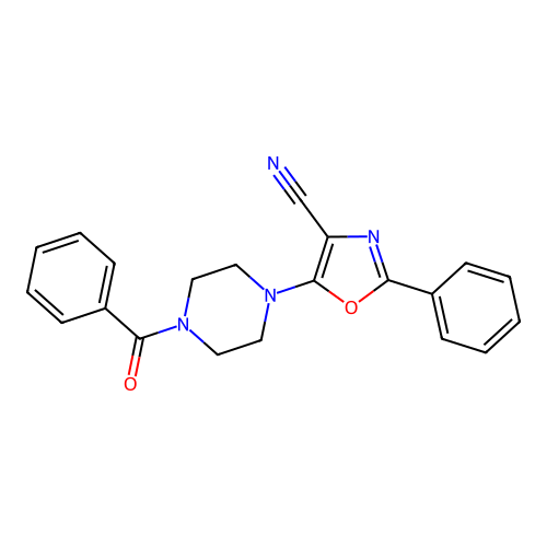 5-(4-Benzoylpiperazin-1-yl)-2-phenyl-1,3-oxazole-4-carbonitrile structure