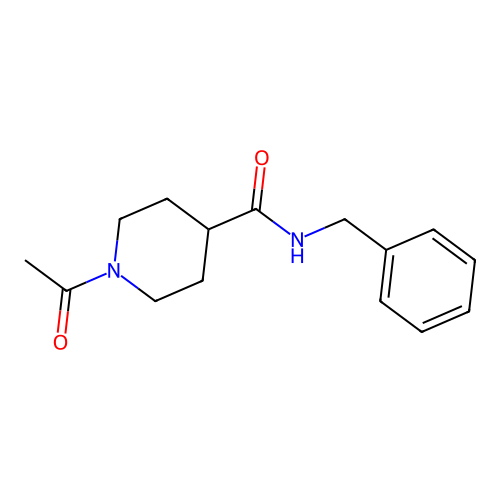 1-acetyl-N-benzylpiperidine-4-carboxamide structure