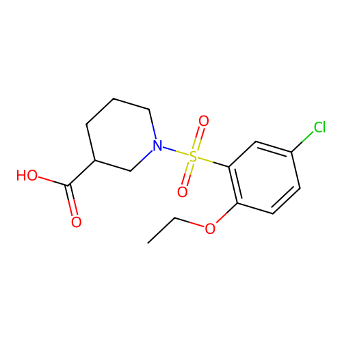 1-[(5-Chloro-2-ethoxyphenyl)sulfonyl]piperidine-3-carboxylic acid structure