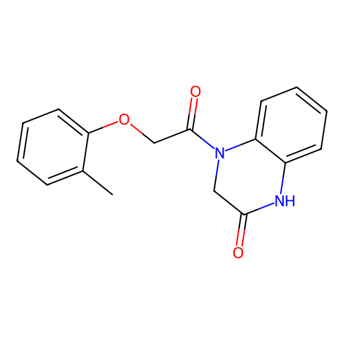 4-[2-(2-Methylphenoxy)acetyl]-1,3-dihydroquinoxalin-2-one structure