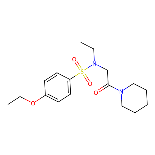 4-ethoxy-N-ethyl-N-(2-oxo-2-piperidin-1-ylethyl)benzenesulfonamide structure