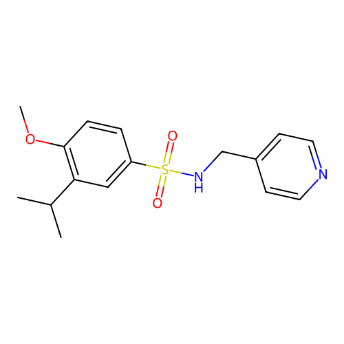 4-methoxy-3-propan-2-yl-N-(pyridin-4-ylmethyl)benzenesulfonamide structure