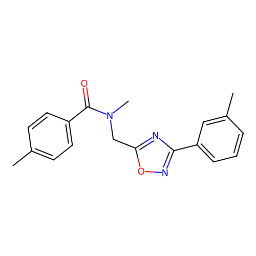 N,4-dimethyl-N-[[3-(3-methylphenyl)-1,2,4-oxadiazol-5-yl]methyl]benzamide structure