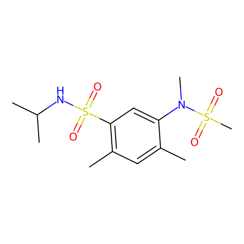2,4-dimethyl-5-[methyl(methylsulfonyl)amino]-N-propan-2-ylbenzenesulfonamide structure