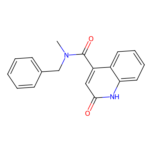 N-benzyl-N-methyl-2-oxo-1H-quinoline-4-carboxamide structure