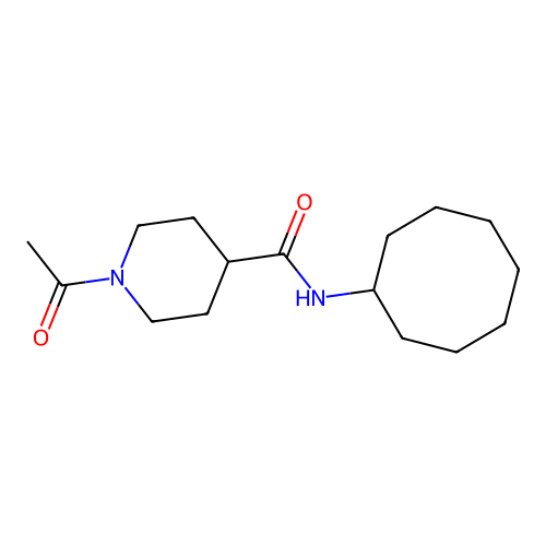 1-acetyl-N-cyclooctylpiperidine-4-carboxamide structure